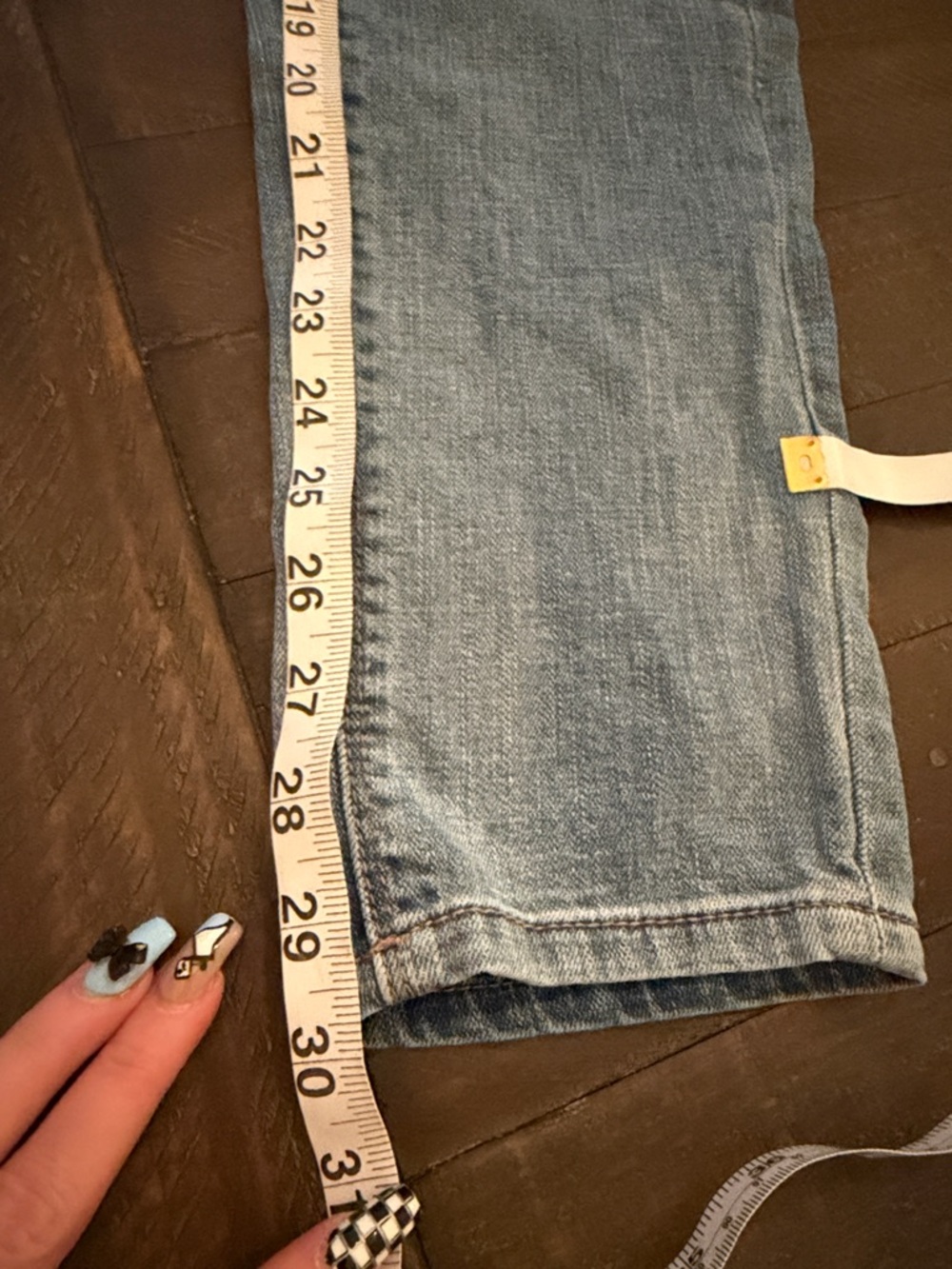 White House Black Market  Girlfriend Jeans with Cream Floral Appliqué - Picture 8 of 8